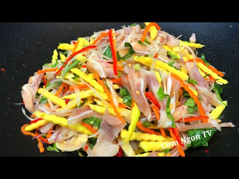 Cách làm GỎI TAI HEO TRỘN XOÀI XANH giòn ngon sần sật