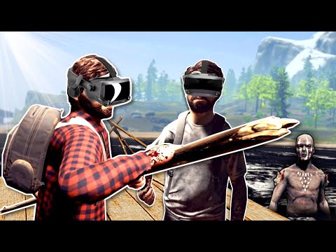 Building a Raft in VR to Escape! - The Forest VR Gameplay