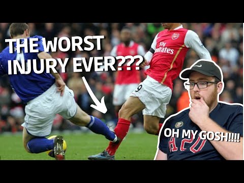 AMERICAN FOOTBALL FAN REACTS to Eduardo da Silva injury *I CAN'T BELIEVE WHAT I'M WATCHING*