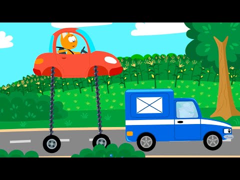 A Traffic Jam | Meow Meow Kitty and magic garage | Cartoons with cars for kids and toddlers