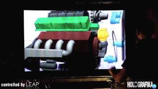 CAD model demonstration on HoloVizio C80 controlled by Leap Motion