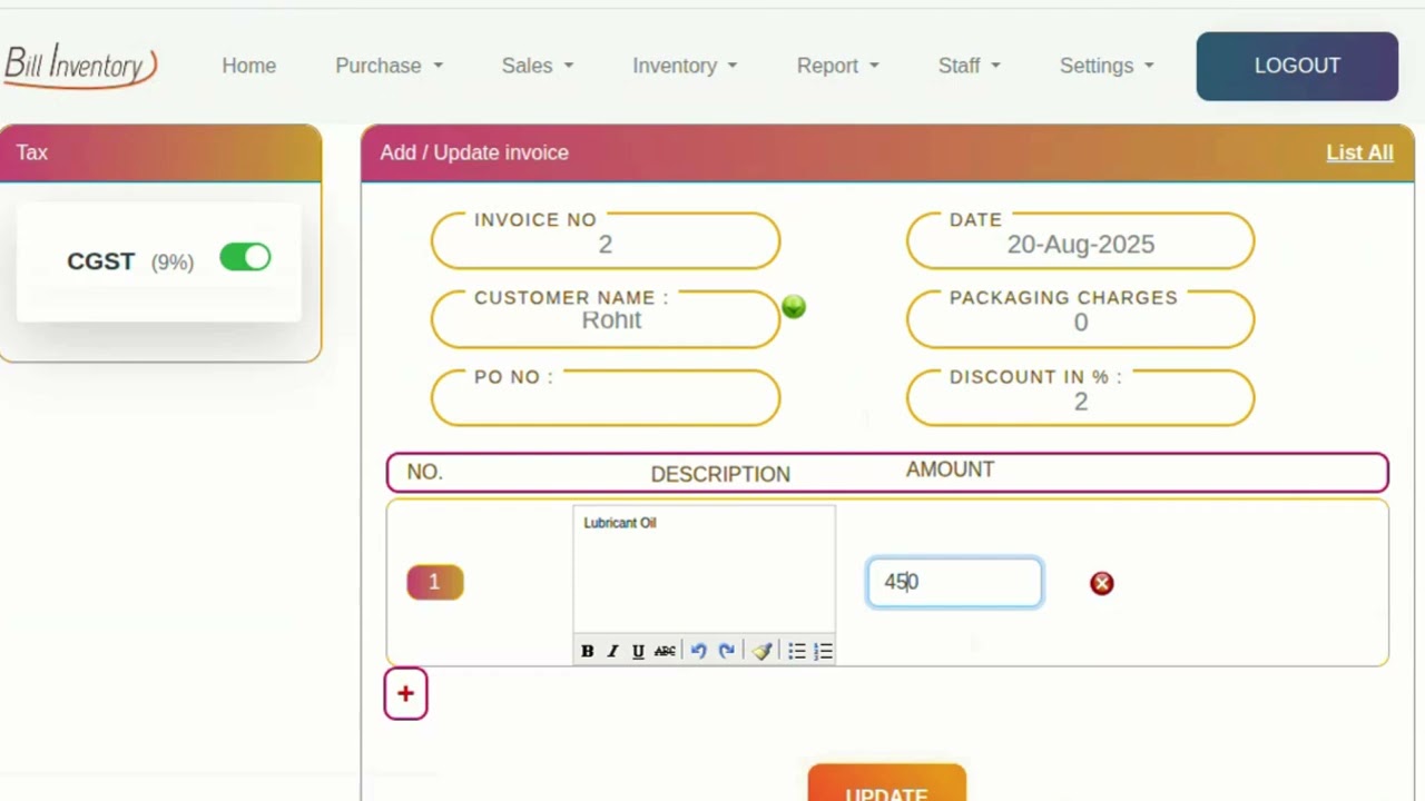How to Generate an Invoice | Bill Inventory Software Tutorial