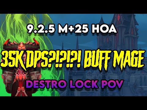 PATCH 9.2.5 SHADOWLANDS M+ 25 HOA 4pc DESTRO WARLOCK  DPS MYTHIC PLUS POV!!