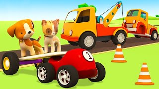 Pickup's wheels are broken! Helper Cars at the repair shop for vehicles. Car cartoons for kids.