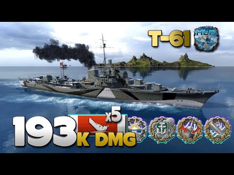 Destroyer T-61 on map Two Brothers, 193k damage - World of Warships