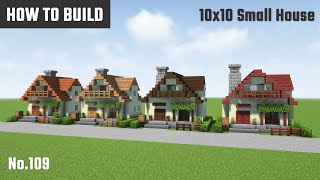 マイクラ建築：煙突と暖炉のあるおしゃれでシンプルな家の作り方。10x10ブロックで簡単に。No.109【Minecraft】