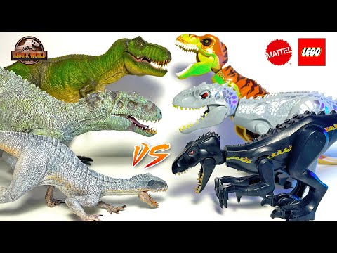 LEGO Jurassic World VS Dinosaurs Toys! T-Rex, Spinosaurus, Carnotaurus, Baryonyx, Raptor, Indoraptor
