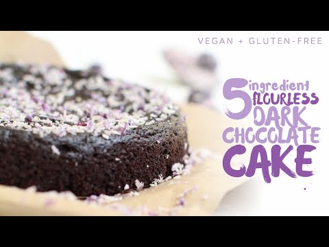 5 Ingredient Flourless Dark Chocolate Cake // oil-free, gluten-free, vegan