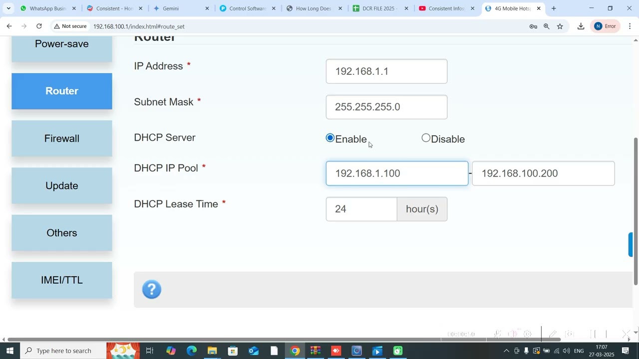 How to change IP address in 4G router in DAWI MODEL