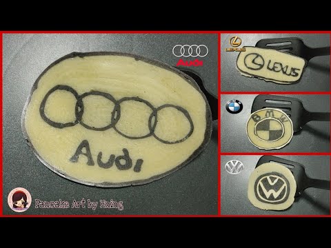 Car logos pancake art - Audi, BMW, Volkswagen, Lexus
