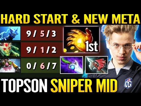 TOPSON  NEW META Sniper MID Midas 1st Item - Feed Hard Then Comeback 7.29 Dota 2 Pro Guide