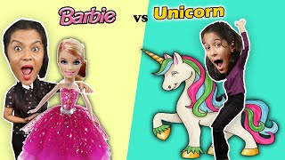 Cute UNICORN Vs Beautiful BARBIE Challenge | Barbie Vs Unicorn | Pari's Lifestyle