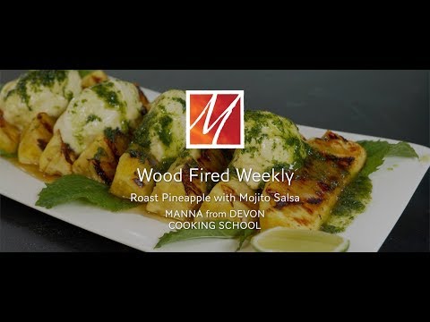 Roast Pineapple with Mojito Salsa cooked in the Morso Forno Woodfired Oven