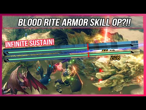 MHR Sunbreak IS BLOOD RITE OP?!! Armor Skill Demonstration