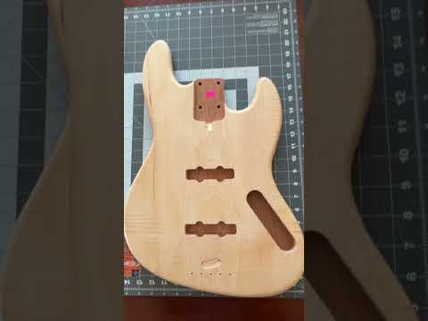 Compact Offset Bass Body NOS- High End Maple Top-Mahogany accent -solid ONE-piece Butternut (White Walnut) Back - Unfinished Front Routed LIMITED Luthier Supply R29 image 25