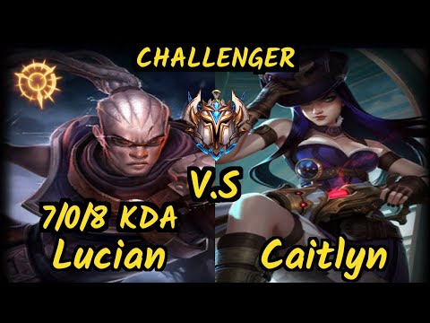 Vulcan (LUCIAN) vs CAITLYN - 7/0/8 KDA BOTTOM ADC CHALLENGER GAMEPLAY - NA