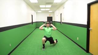 339. 45° Dumbbell Front Walking Lunge