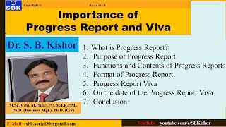 Research  - Importance of  Progress Report and Viva