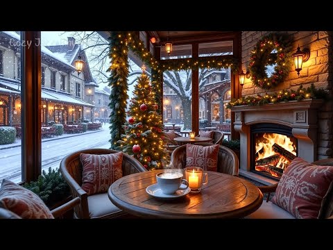 Cozy Winter Coffee Shop Ambience❄️Smooth Jazz Music & Christmas Jazz