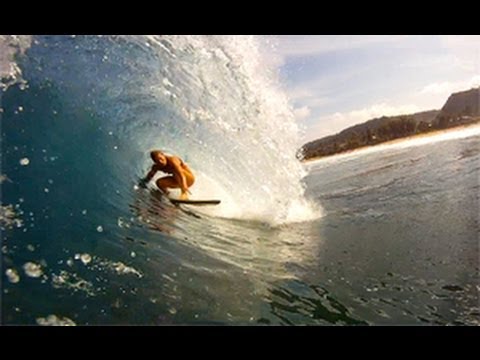 GoPro HD Leah Dawson surfs Hawaii