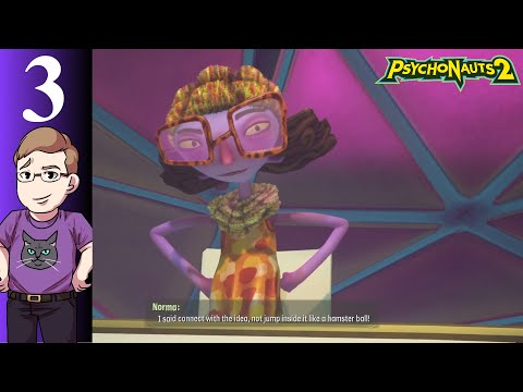 Let's Play Psychonauts 2 (Blind) Part 3 - Mental Connection and Exploring Hollis' Mind