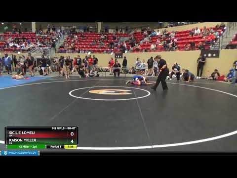 80-87 Lbs Round 2 - Sicilie Lomeli, OK Vs Kaison Miller, KS 535e