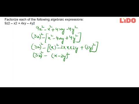 Factorize Each Of The Following Algebraic Expressions 9zsup2sup Xsup2sup 4xy 4ysup2sup