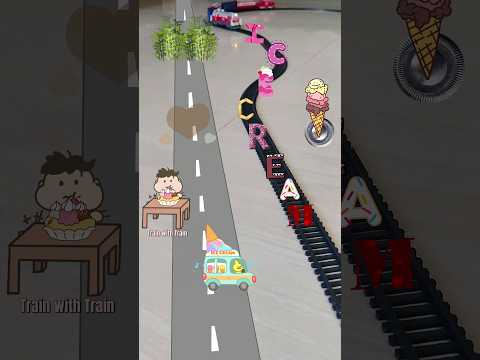 ICE CREAM 🍦 letters are on the centy train track and train is approaching fast | USA