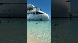 MSC World America at Ocean Cay💙 #msccruises #mscworldamerica #cruiseship #cruisetravel #cruises
