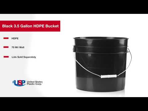 3-1/2 Gallon Yellow HDPE Economy Round Bucket with Wire Bail Handle &  Plastic Hand Grip (Lid sold separately)