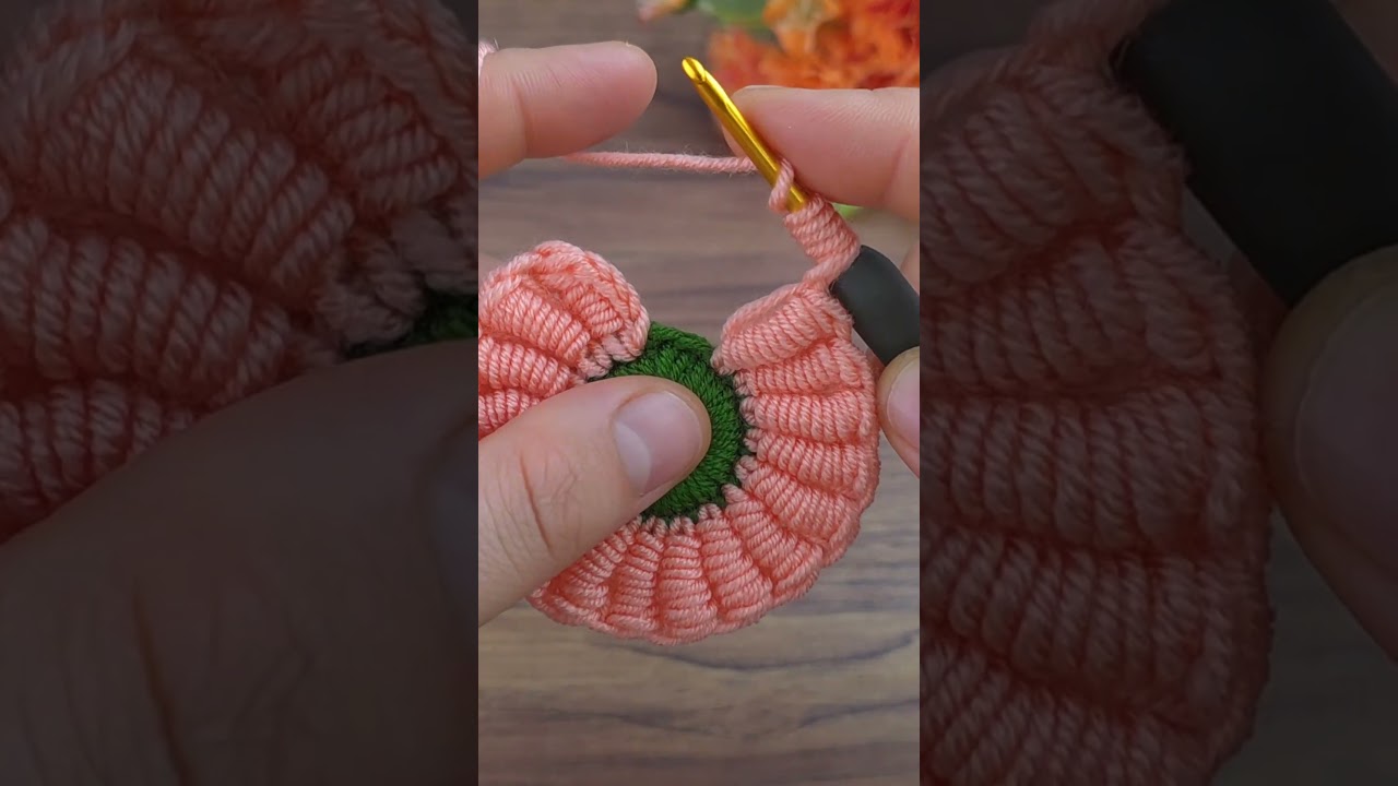 super easy crochet flower motif #crochet #knitting #crafts #örgü #asmr #shorts