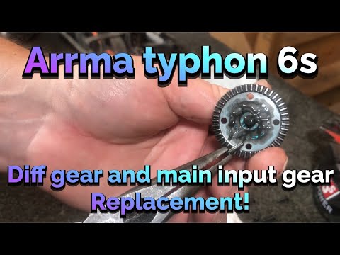 Arrma Typhon 6s rear Diff Gear and main input gear replacement.