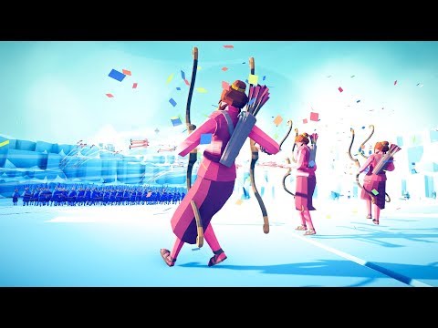 Secret Unit Artemis (cheerleaders) 3vs100 Monkey Kings - TABS Gameplay