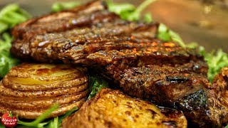 Best Steak and Potatoes! – Forest Cooking ASMR