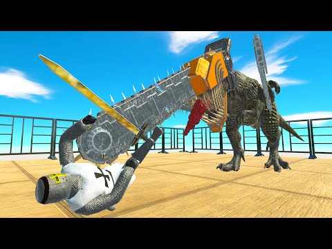 CHAINSAW T-REX vs GIANT UNIT | Animal Revolt Battle Simulator