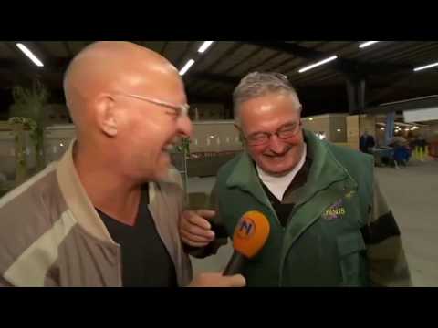 Chicken farmer laughs like a chicken