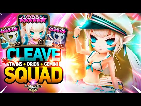 AWESOME CLEAVE WITH TWINS AND BROWNIE MAGICIANS - Summoners War
