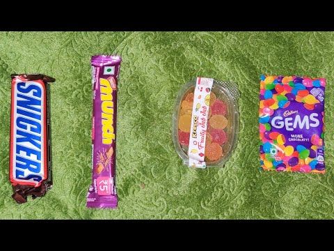 Satisfying Asmr Video Snickers munch Gems and jelly balls Unpacking Asmr
