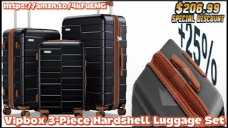 Review Vipbox 3-Piece Hardshell Luggage Set