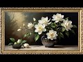 White Magnolia Flowers Free Background 8 Hours Frame Painting TV Wallpaper 4K