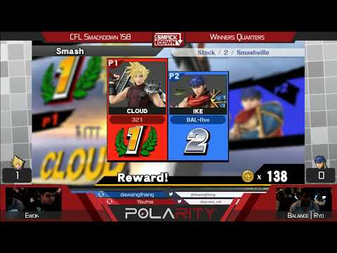 CFL Smackdown 158 WiiU - Ewok (Cloud) vs Balance | Ryo (Ike) - Winners Quarters