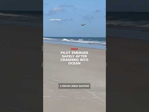 Pilot emerges safely after crashing into ocean