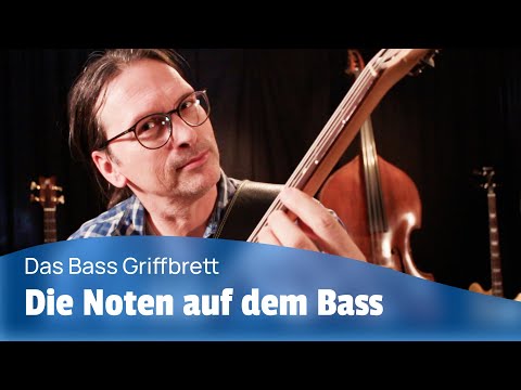 Noten auf dem Bass Griffbrett lernen für Anfänger.