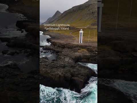 Streitisviti Lighthouse, Fjarðabyggð, Iceland #Lighthouse#travel #cinematic #hindsightaerial #drone