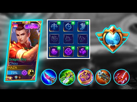 CHOU TOP GLOBAL EMBLEM SET 2022 AND BUILD | CHOU NEW META GAMEPLAY | Mobile Legends