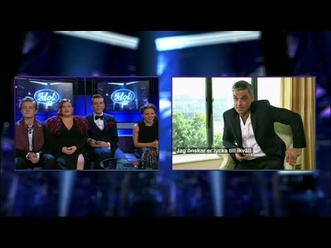Robbie Williams till Idolerna: "Be good or I´ll come and get you" - Idol Sverige (TV4)