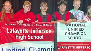 Jefferson High School Celebrates Unified Champion Status with Banner Display