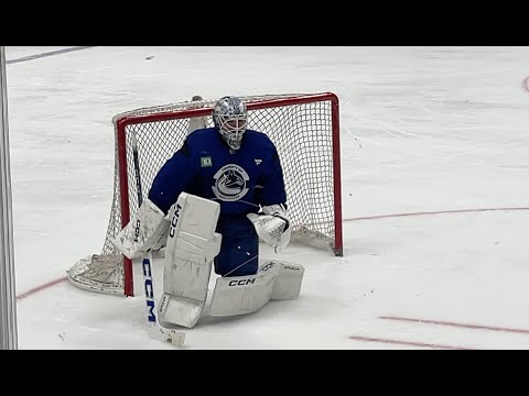 Raw Footage: Thatcher Demko takes part in full Canucks practice at Rogers Arena