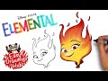 How to draw Ember Lumen from Elemental Movie in 5 minutes