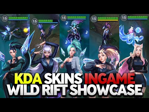 KDA ALL OUT SKINS SPOTLIGHT IN WILD RIFT (ALL 5 SKINS) | League of Legends Wild Rift